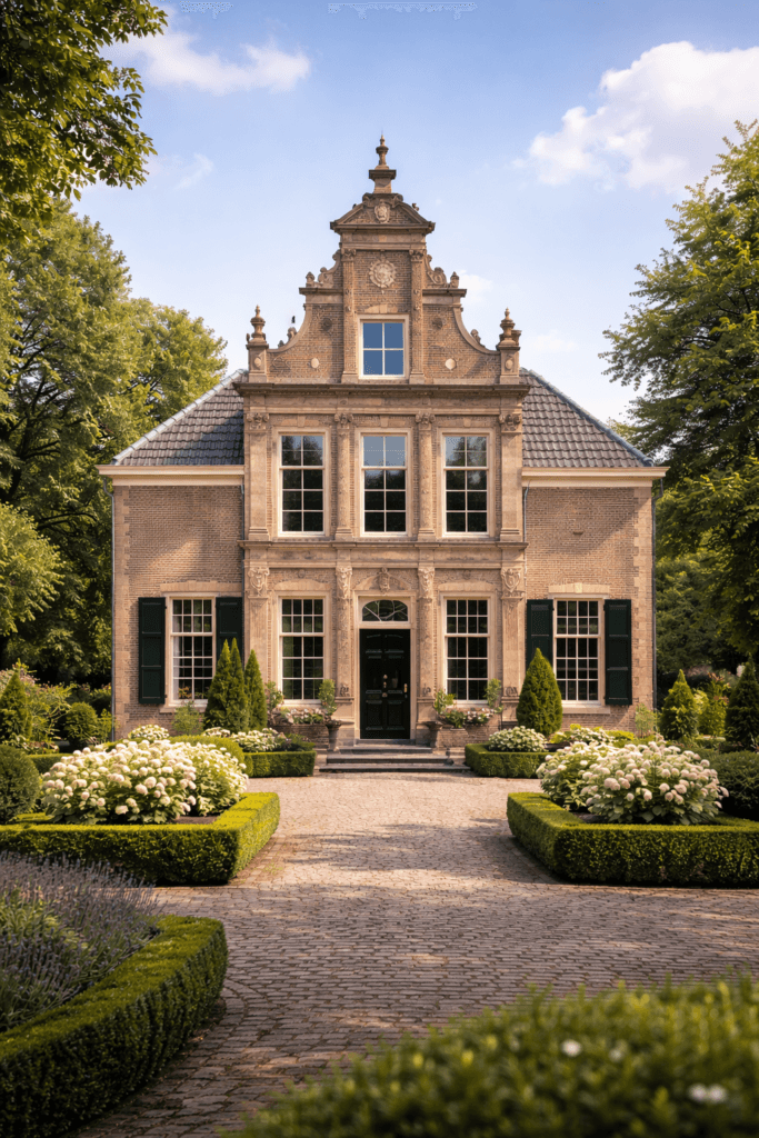 Monumentale luxe woning met siergevel en aangelegde tuin voor premium woningverzekering